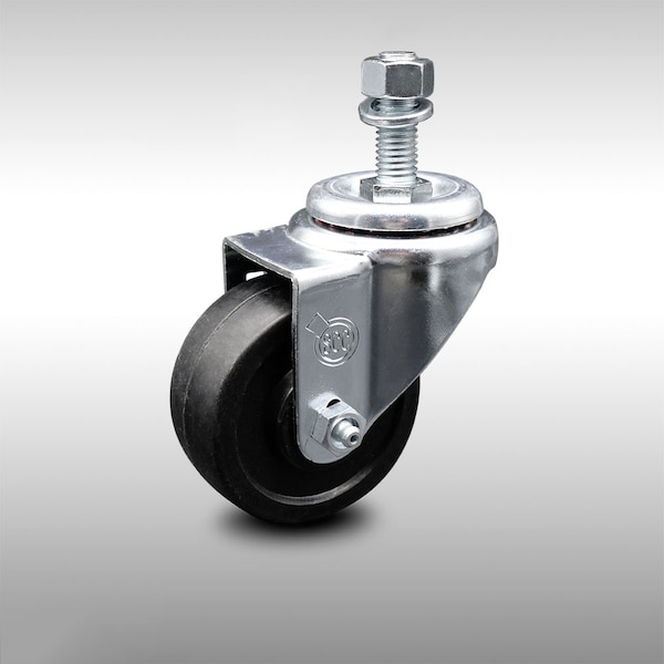 Service Caster 3 Inch SS Soft Rubber Wheel Swivel 12mm Threaded Stem Caster SCC-SSTS20S314-SRS-M1215 - main